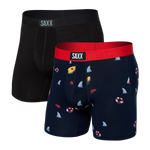 SAXX Boxer Vibe Super Soft- 2 Pack- Dangerous Waters/Black