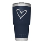 YETI Tumbler - Heart Engraved